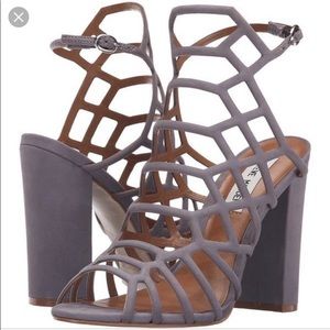 Steve Madden Grey Skales Dress Sandal Heel